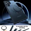 Torras Ostand Spin Back Cover Hülle mit MagSafe für Samsung Galaxy S24 Ultra - Schwarz 4