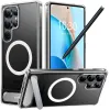 Torras Pstand Back Cover Hülle mit MagSafe für Samsung Galaxy S25 Ultra - Transparent 0
