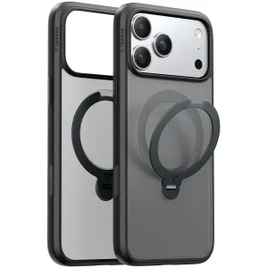 Torras Ostand Spin Back Cover Hülle mit MagSafe für Apple iPhone 17 Pro - Schwarz