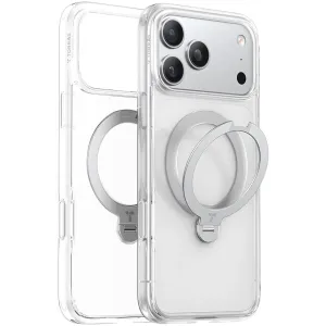 Torras Ostand Spin Back Cover Hülle mit MagSafe für Apple iPhone 17 Pro Max - Transparent
