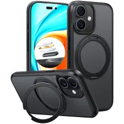Torras Ostand Pro Back Cover Hülle mit MagSafe für Apple iPhone 17 - Schwarz