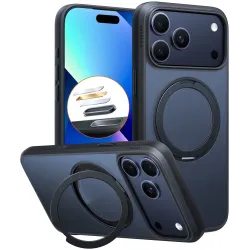 Torras Ostand Pro Back Cover Hülle mit MagSafe für Apple iPhone 17 Pro - Schwarz