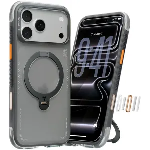 Torras Ostand Spin Air Back Cover Hülle mit MagSafe für Apple iPhone 17 Pro - Shadow Schwarz