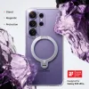 Torras Ostand Spin Back Cover Hülle mit MagSafe für Samsung Galaxy S26 Ultra - Dunkelviolett 3