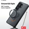 Torras Ostand Spin Back Cover Hülle mit MagSafe für Samsung Galaxy S26 Ultra - Transparent 6